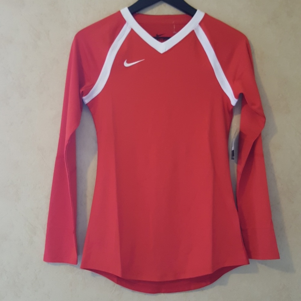 Nike red dri-fit long sleeve shirt extra small